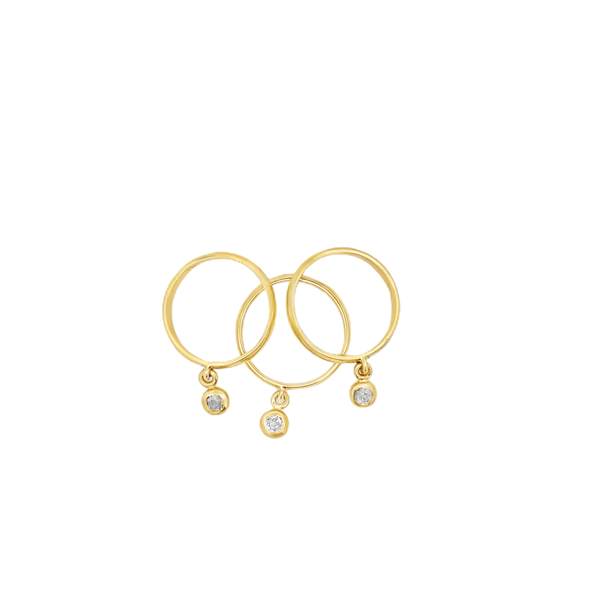Bezel Set Diamond Charm Stacking Ring