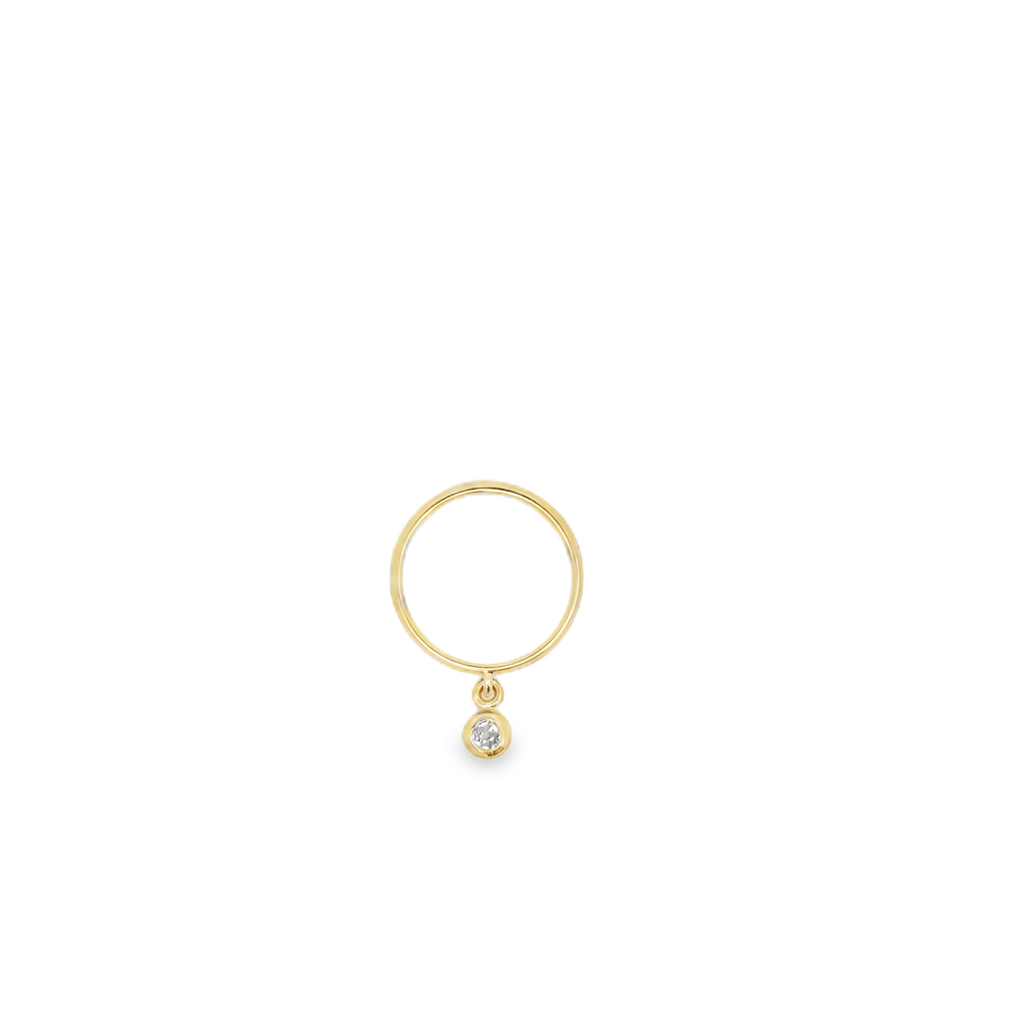 Bezel Set Diamond Charm Stacking Ring