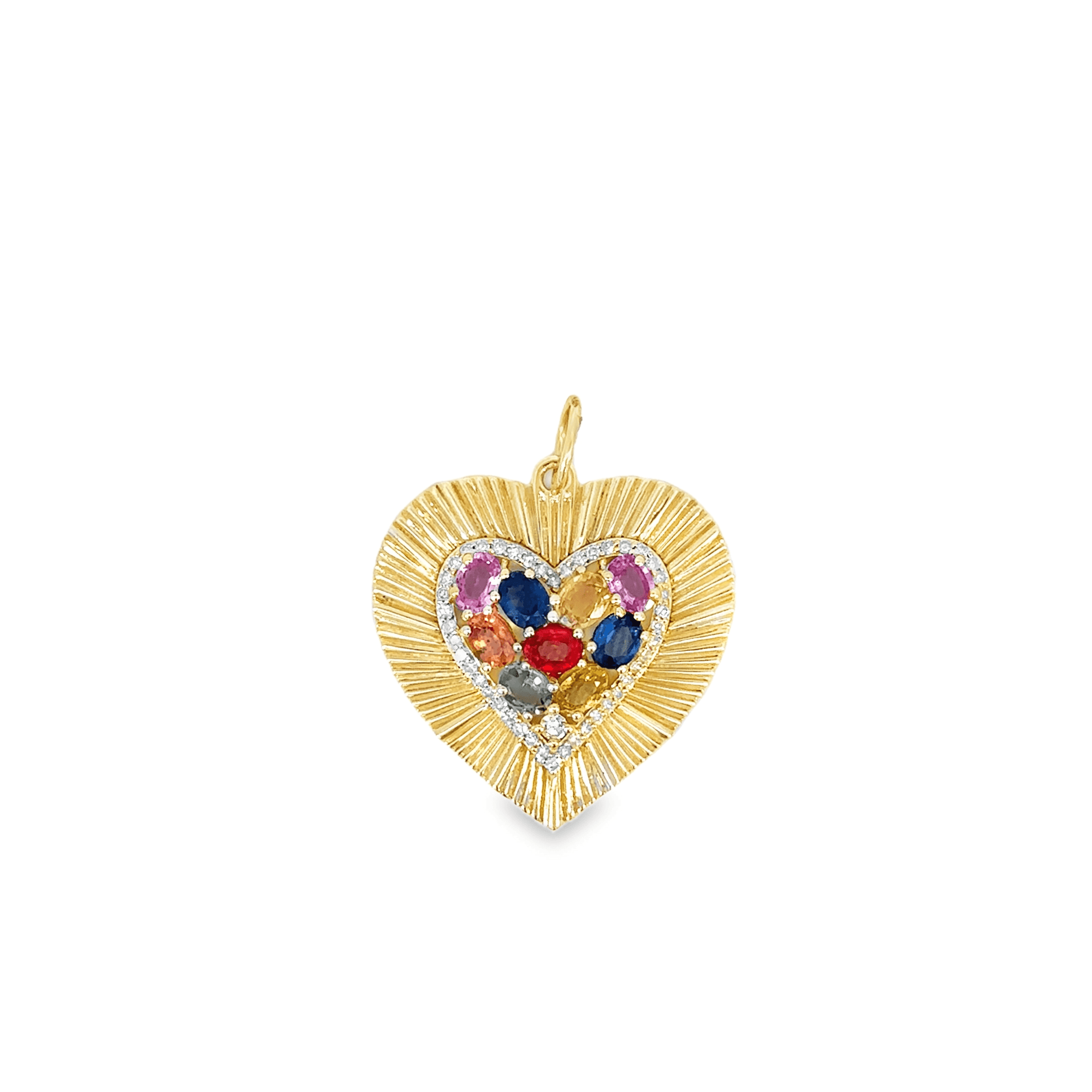 Sapphire and Diamond Heart Pendant