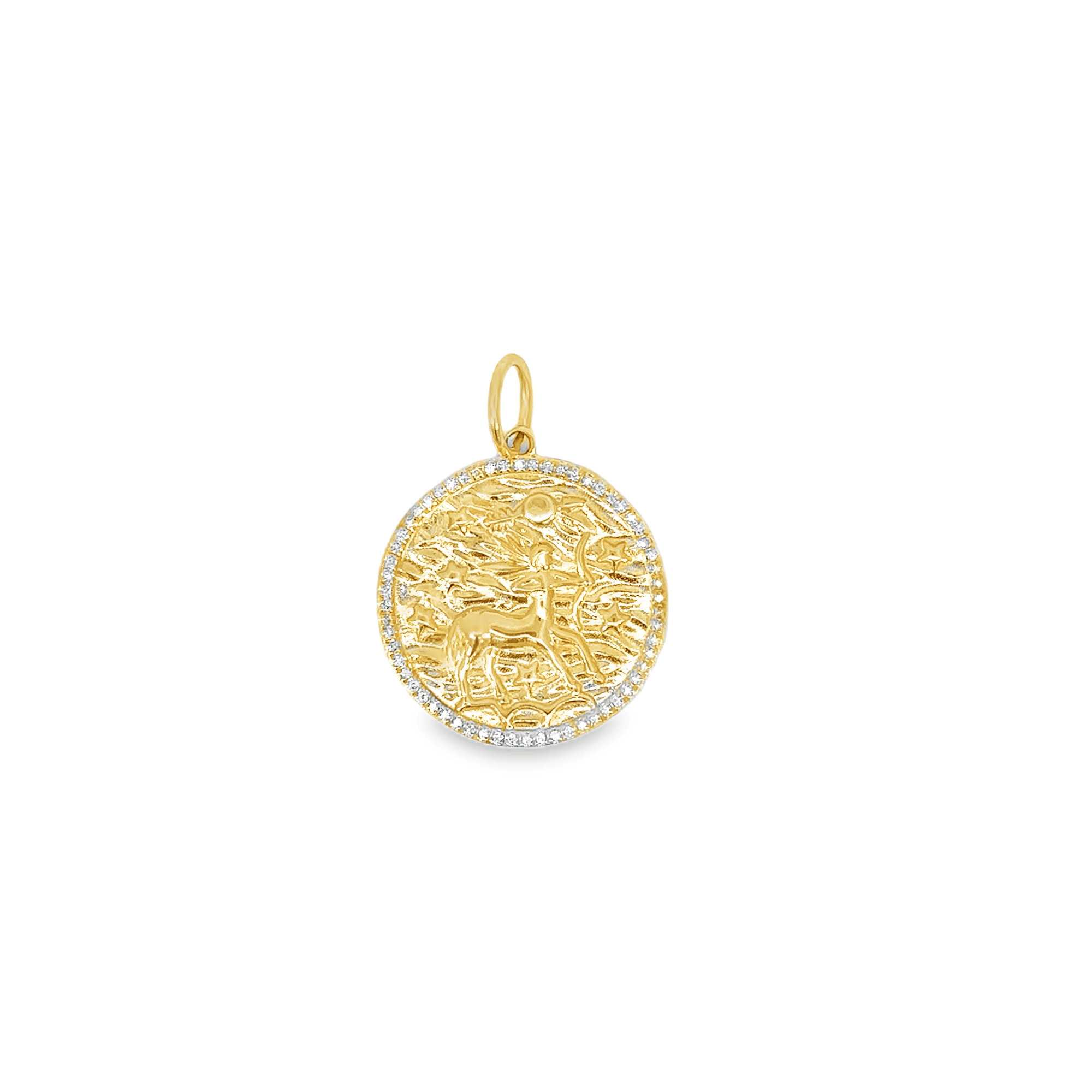 Sagittarius Zodiac Diamond Halo Pendant
