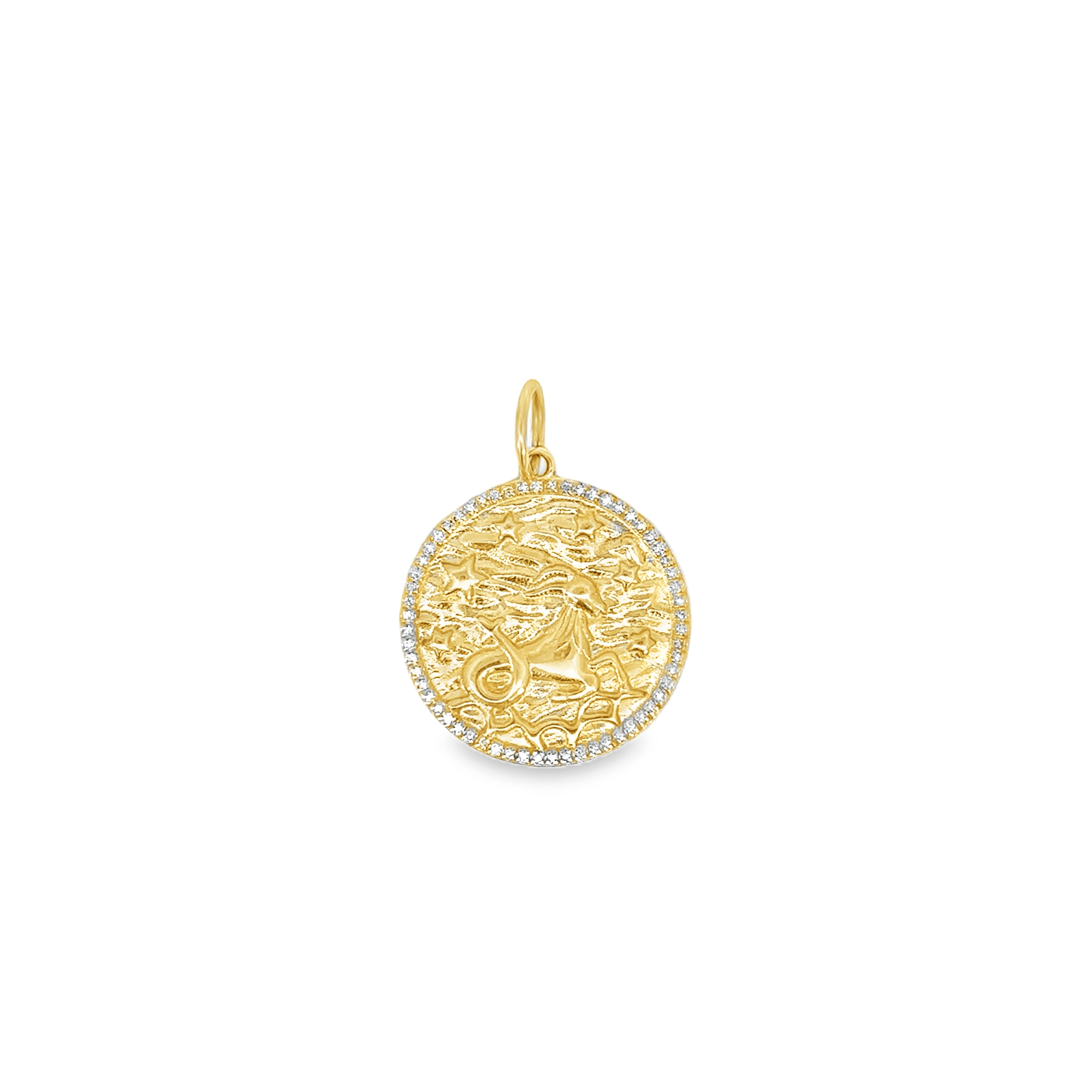 Virgo Zodiac Diamond Halo Pendant
