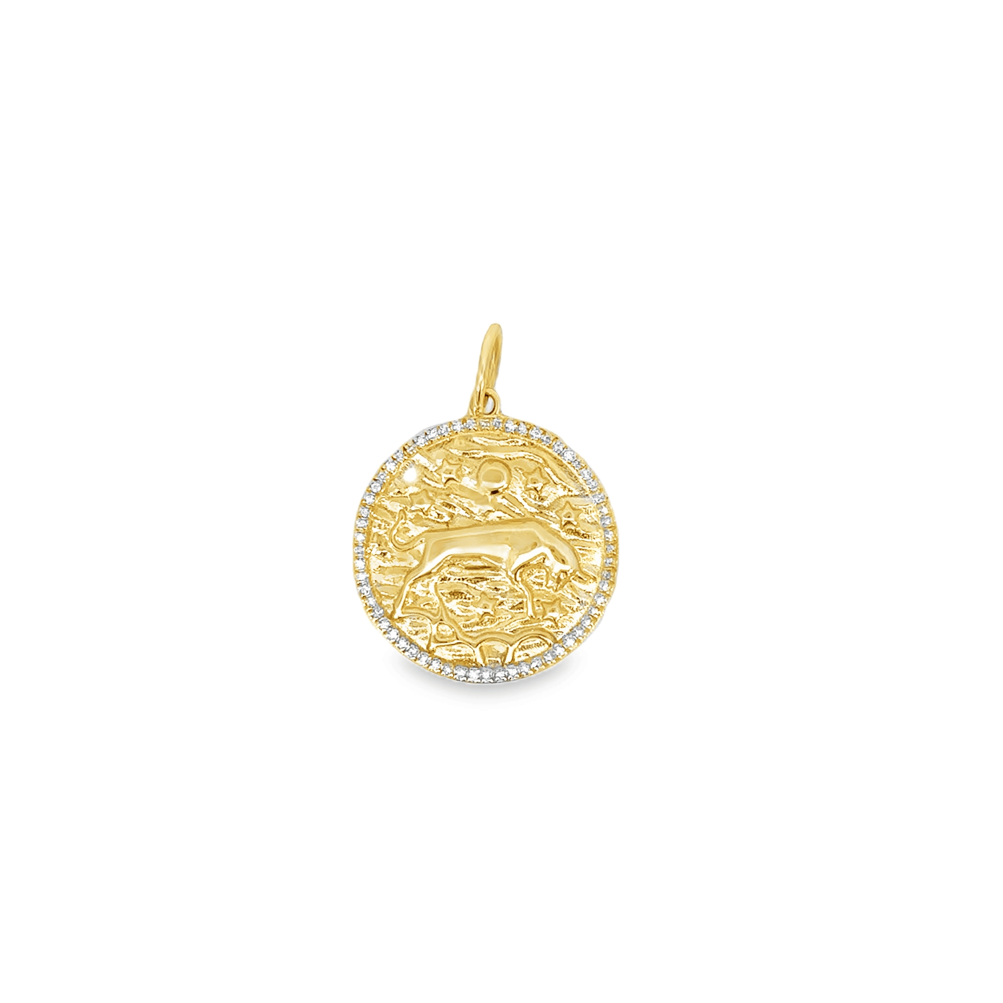 Capricorn Zodiac Diamond Halo Pendant
