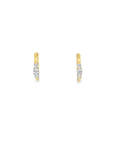 Three Diamond Huggie Hoop Earrings