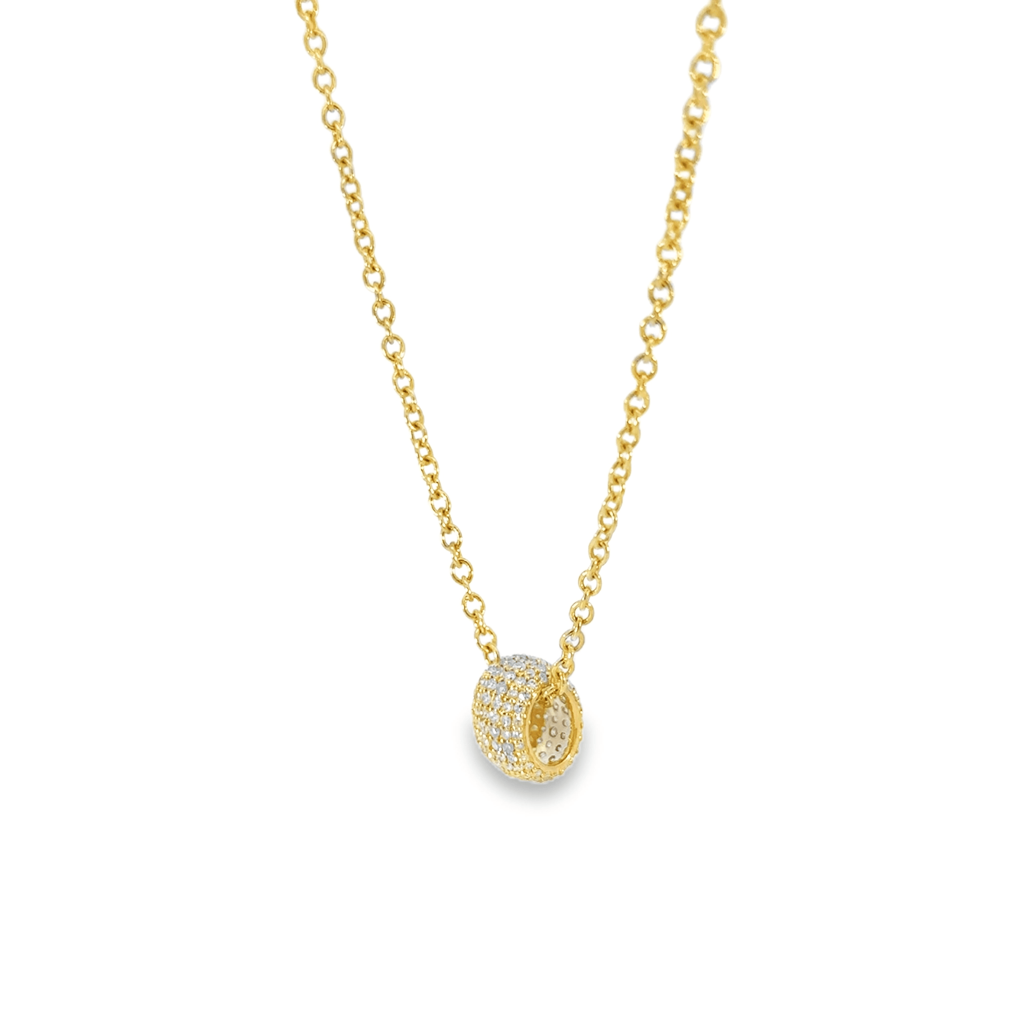 14k Yellow Gold and Pavé Diamond Pendant Slide Charm