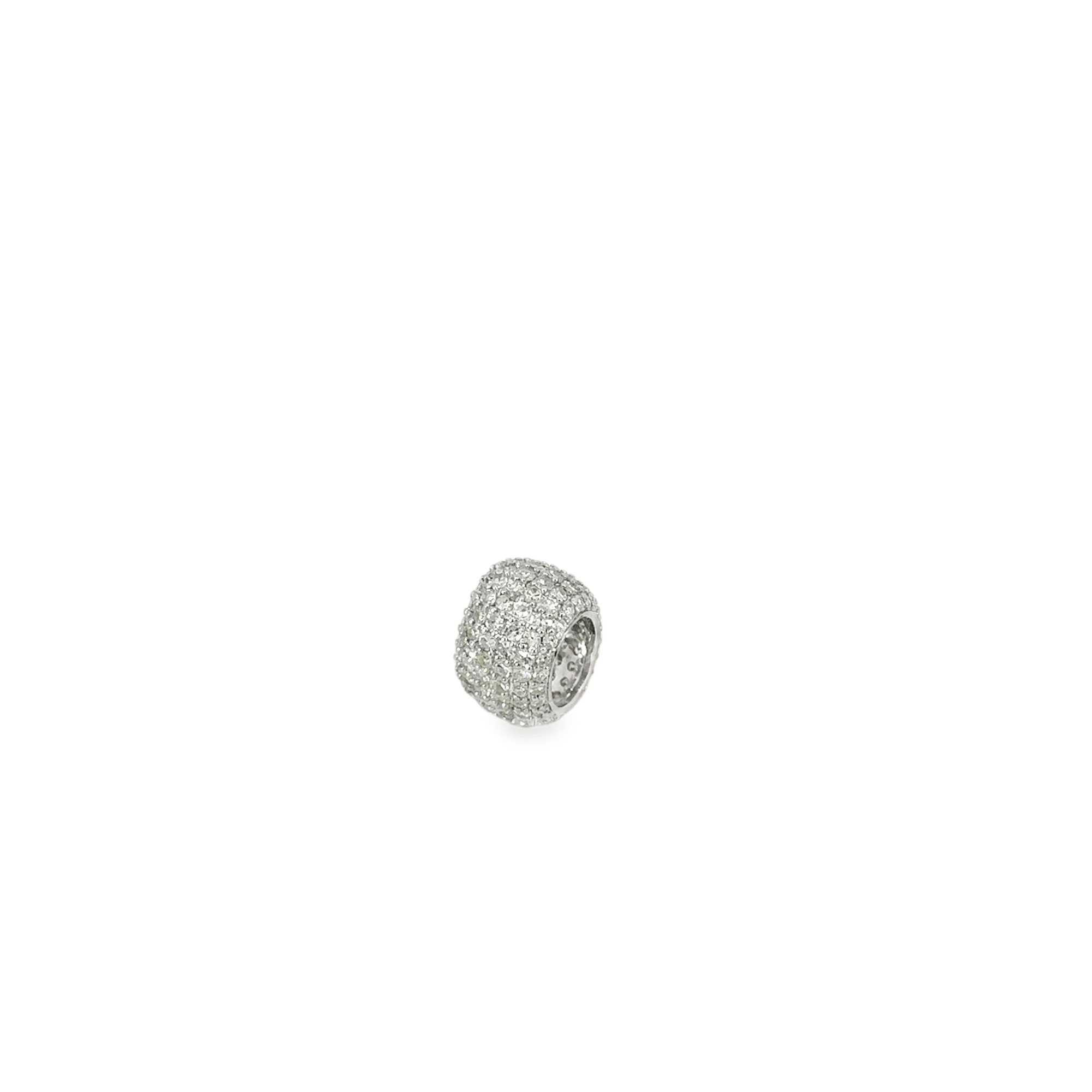 14k White Gold and Pavé Diamond Pendant Slide Charm