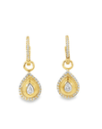Pear cut Diamond and 14k Yellow Gold Earring Charms