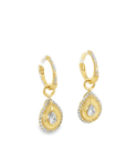 Pear cut Diamond and 14k Yellow Gold Earring Charms