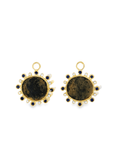 Roman Coin Sapphire and Diamond Earring Charms