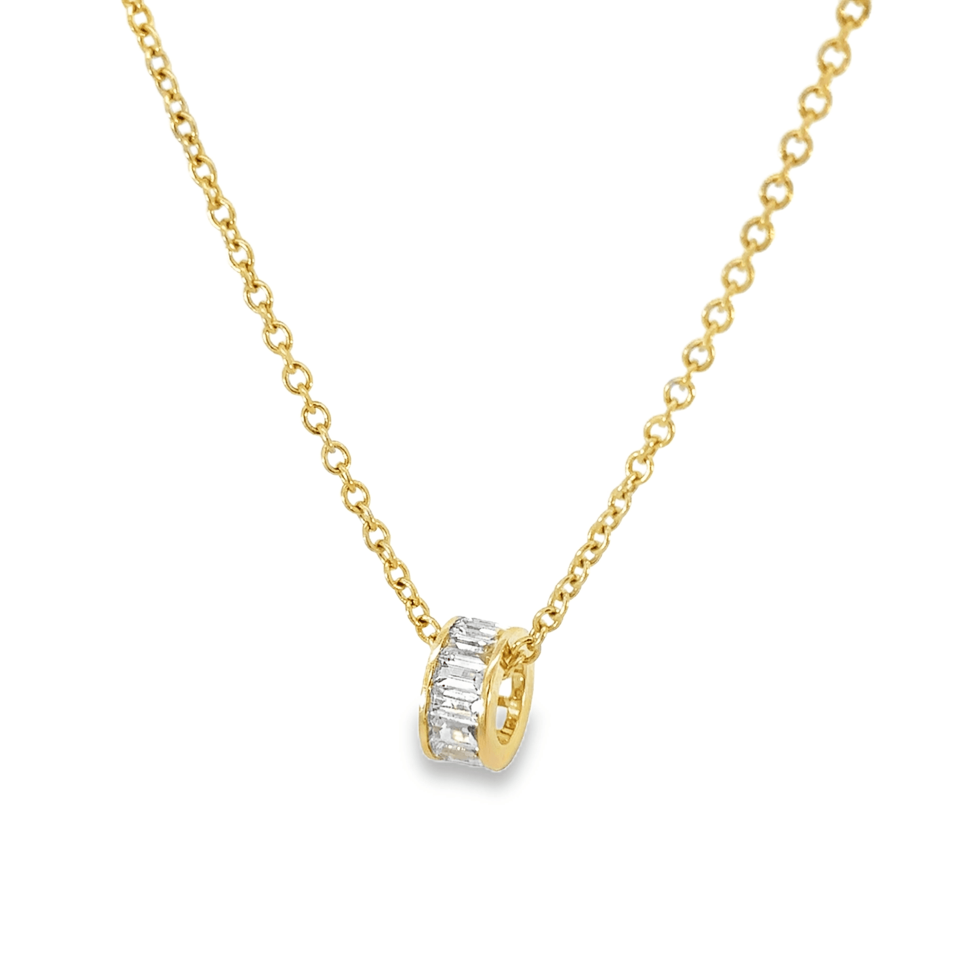 Emerald Cut Topaz Slide Charm Pendant