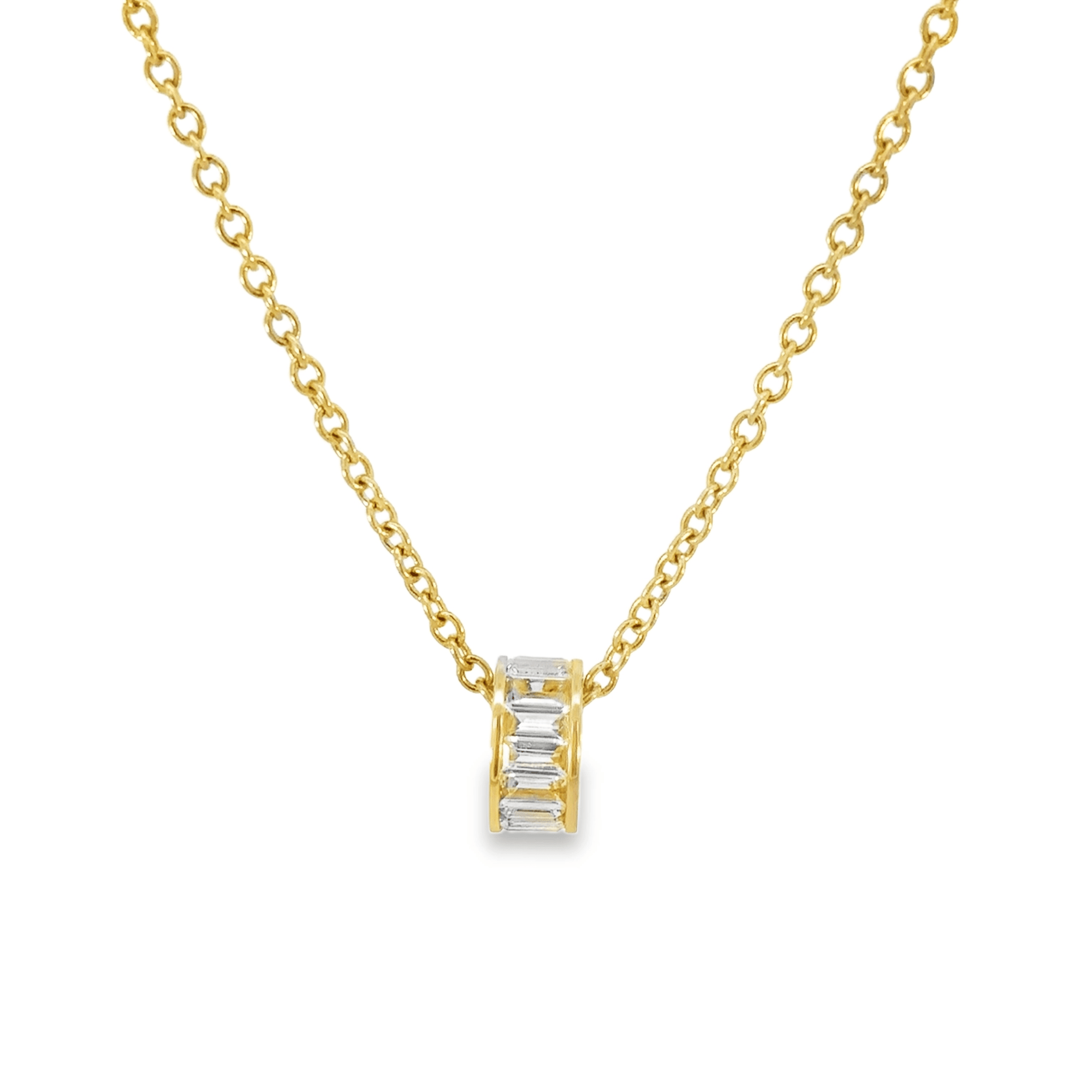 Emerald Cut Topaz Slide Charm Pendant