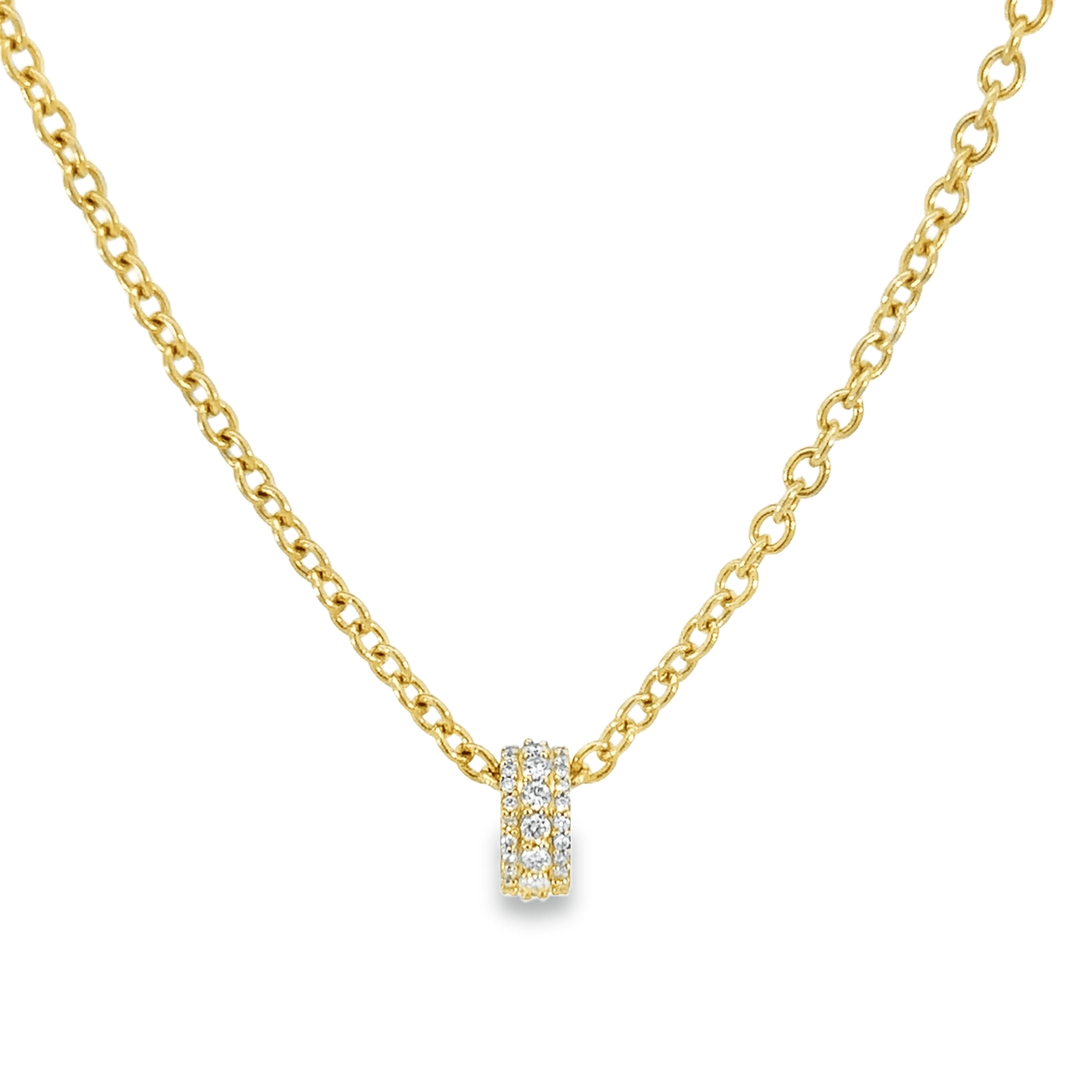 Diamond Three Row Slide Charm Pendant