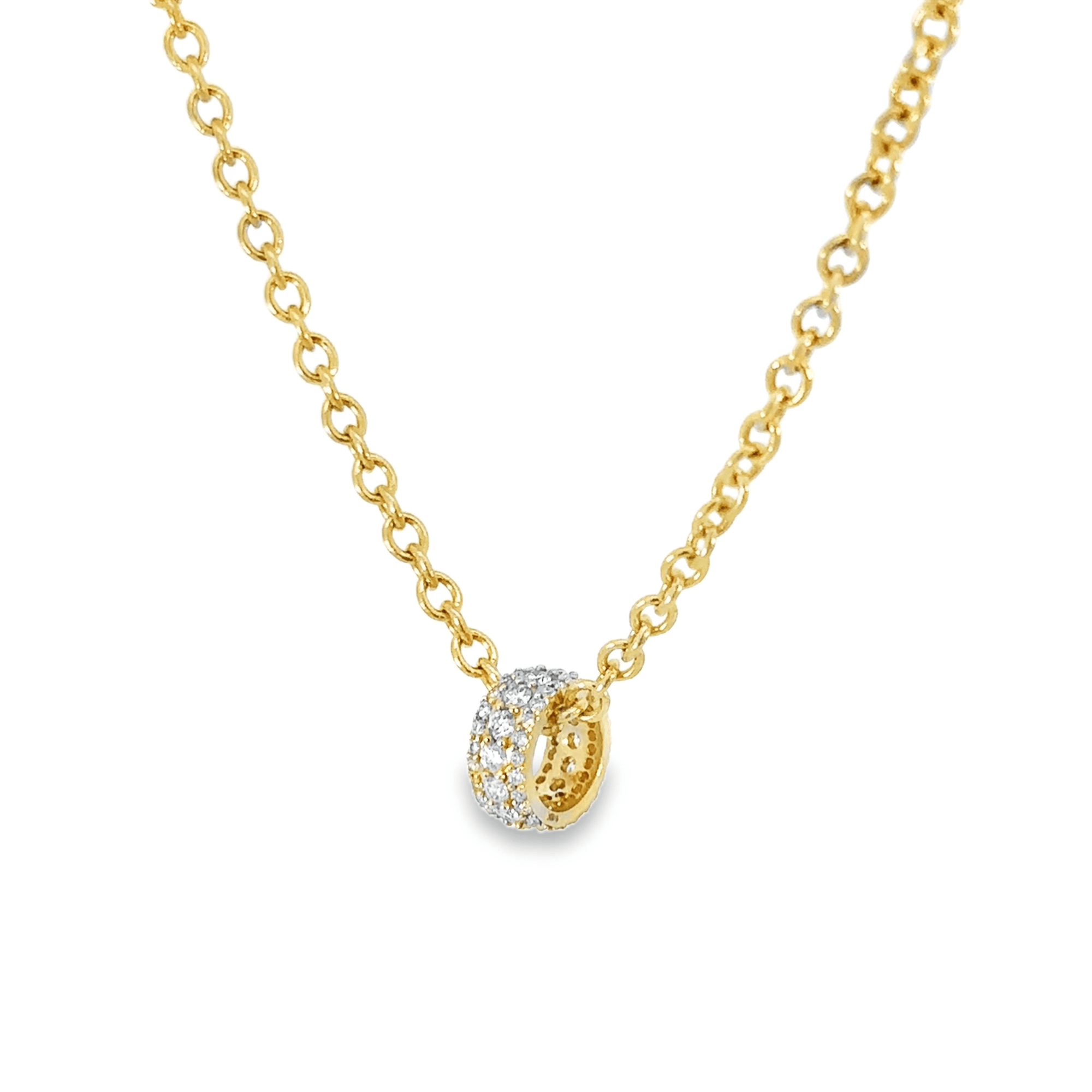 Diamond Three Row Slide Charm Pendant