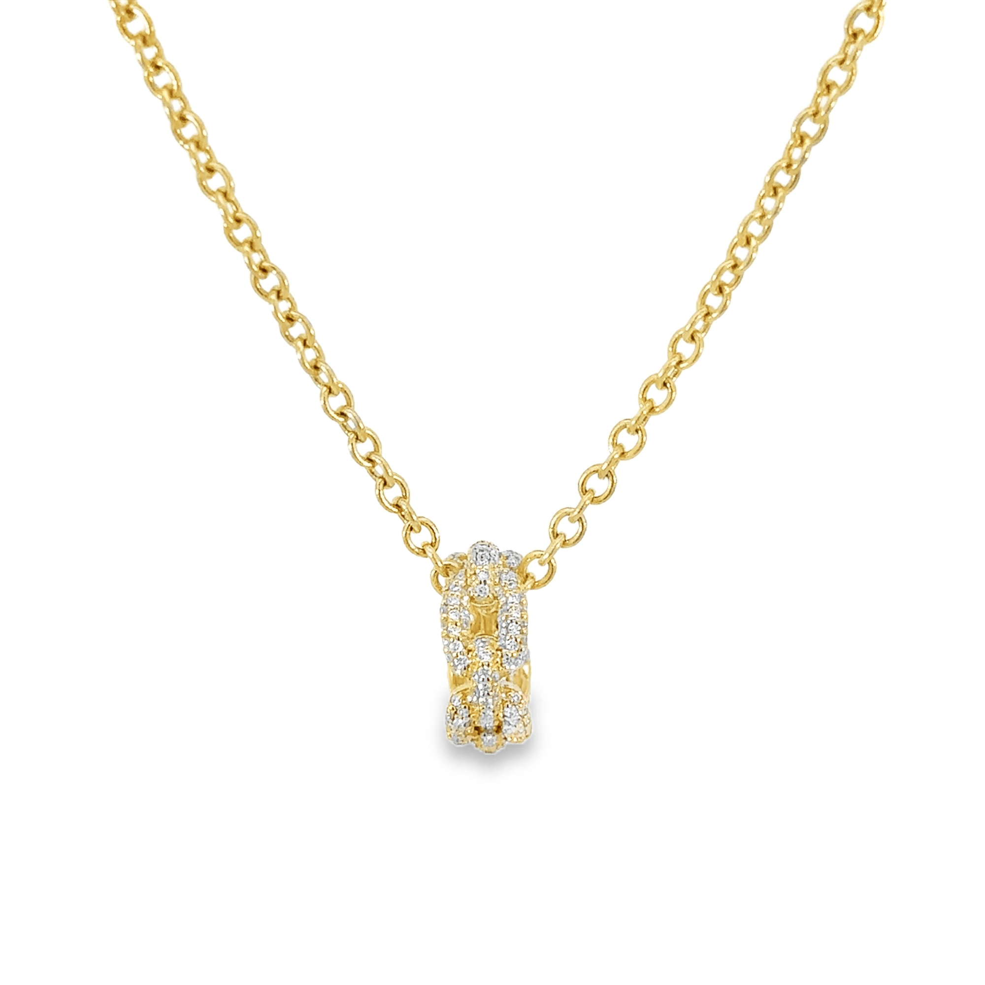 Pave Diamond Chain Slide Pendant