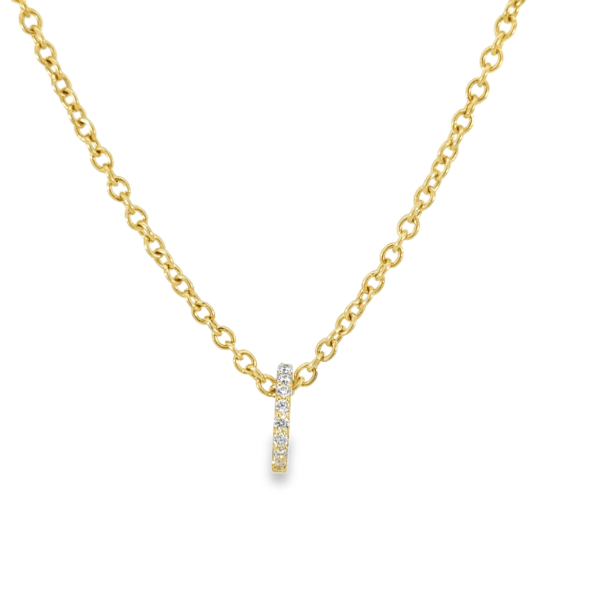 Slim Pave Diamond Slide Pendant