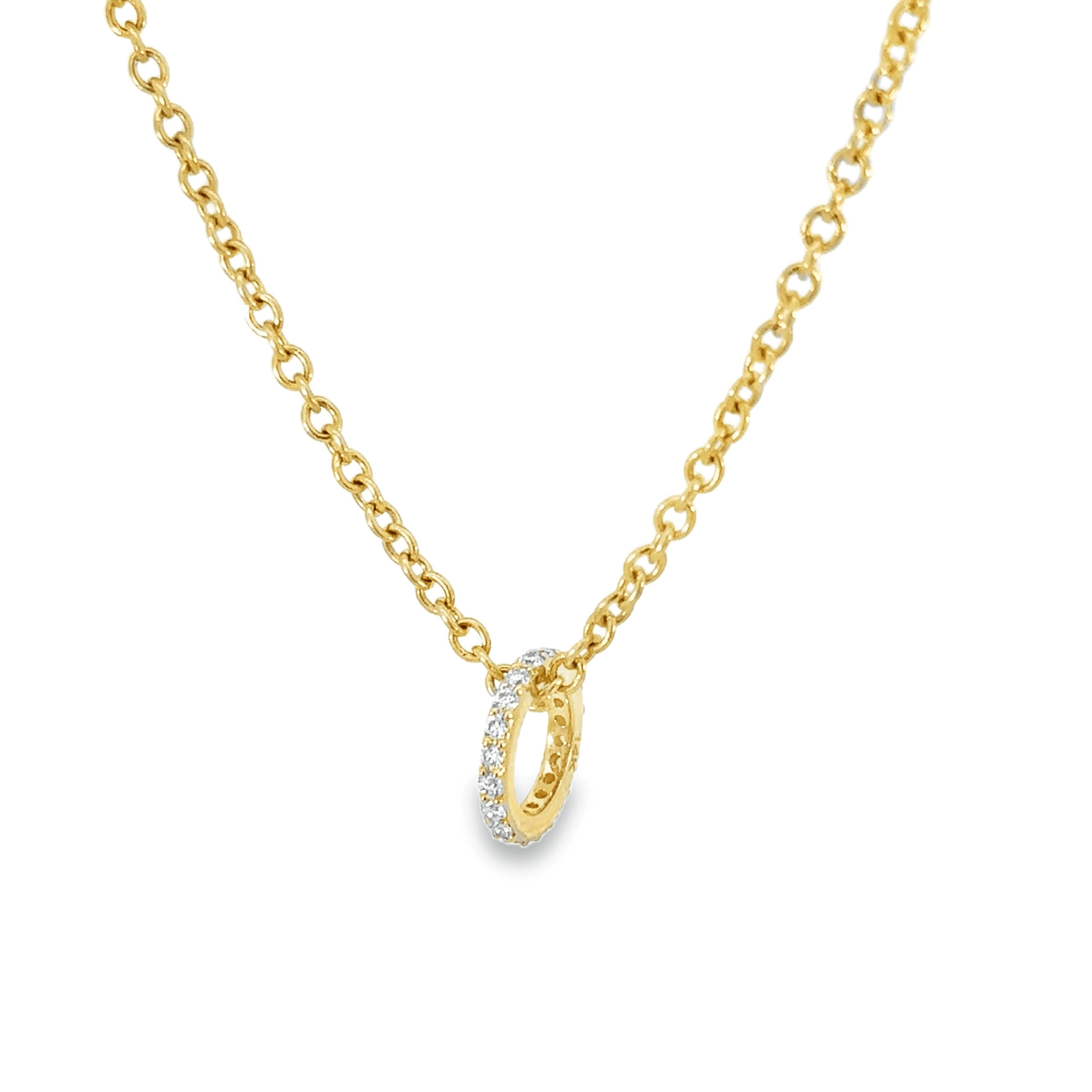 Slim Pave Diamond Slide Pendant