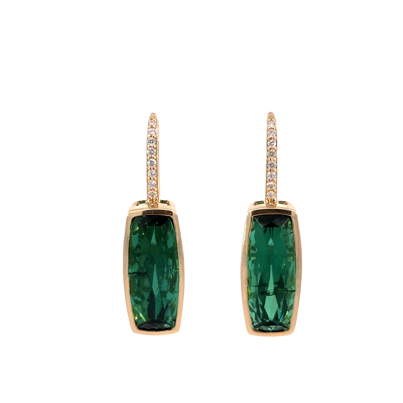 Green Tourmaline Drop Earrings