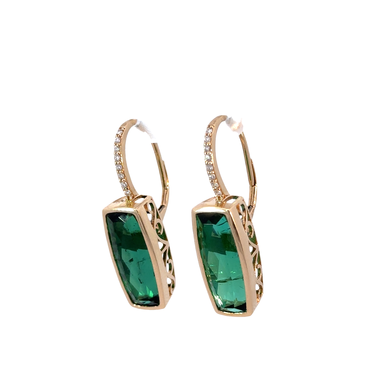 Green Tourmaline Drop Earrings