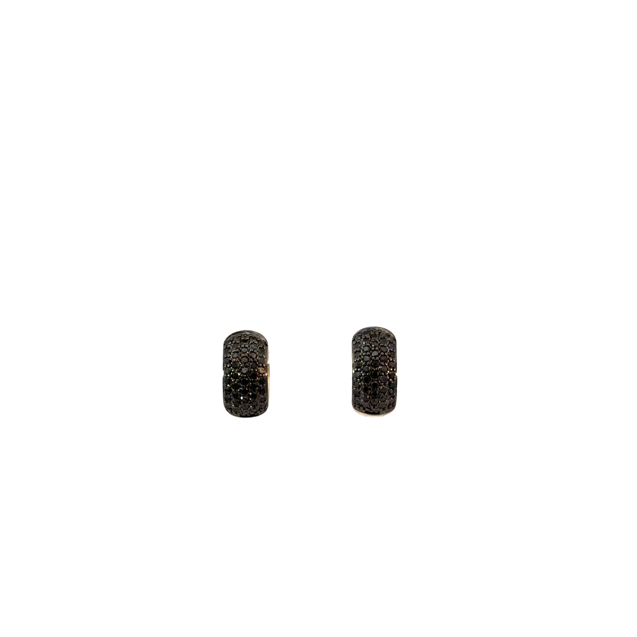 Black Diamond Chubby Huggie Earrings