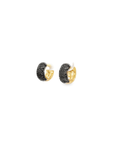 Black Diamond Chubby Huggie Earrings