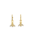 Yellow Gold and Diamond Bee Hoop Earring Charms