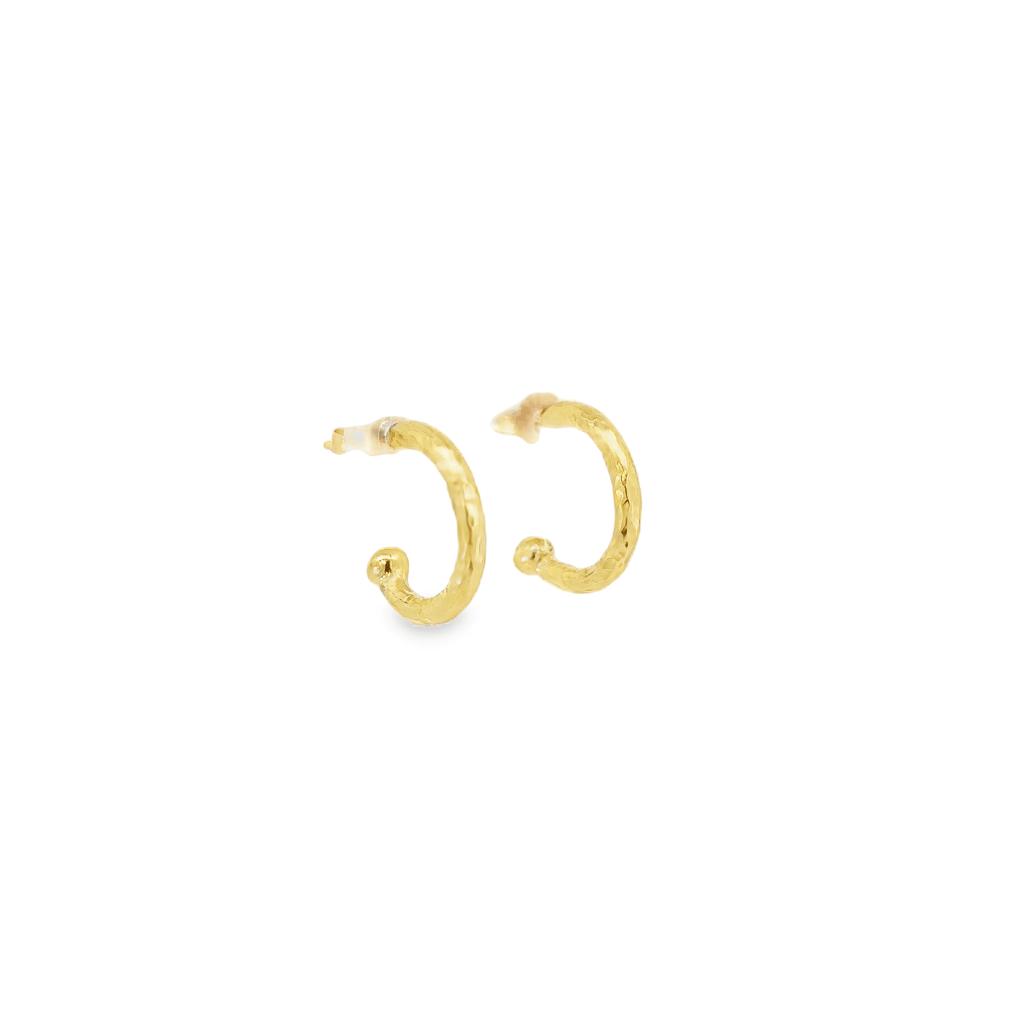 Large Gold Hammered Hoops