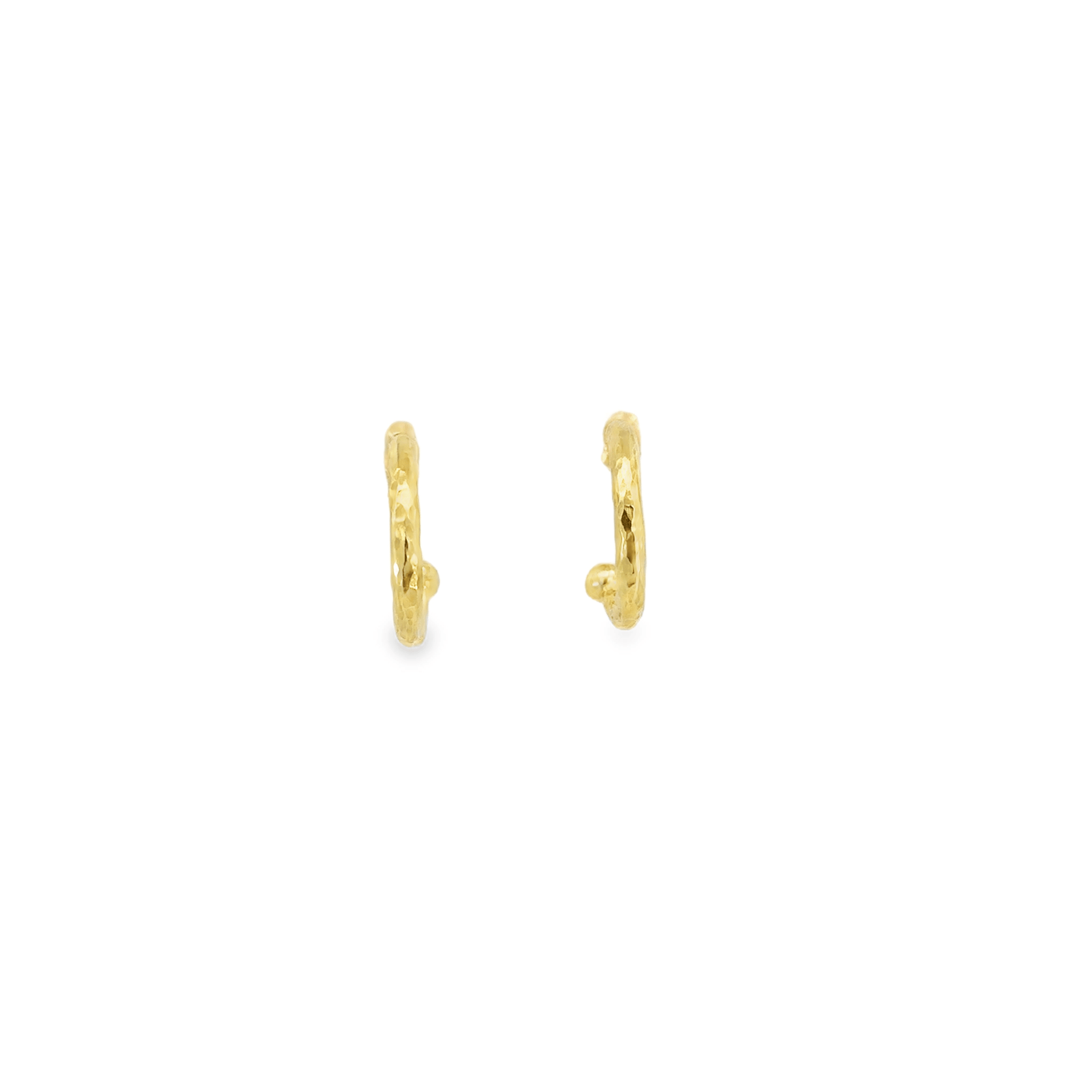 Large Gold Hammered Hoops