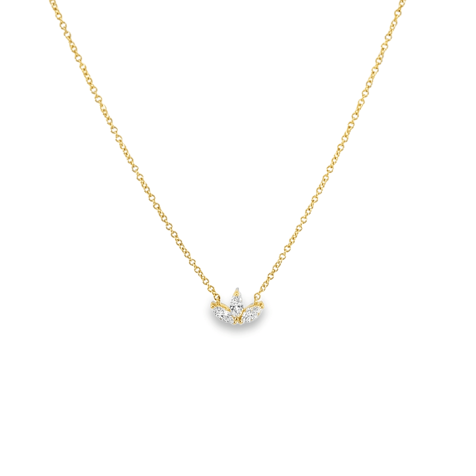 Marquise Diamond Lotus Necklace