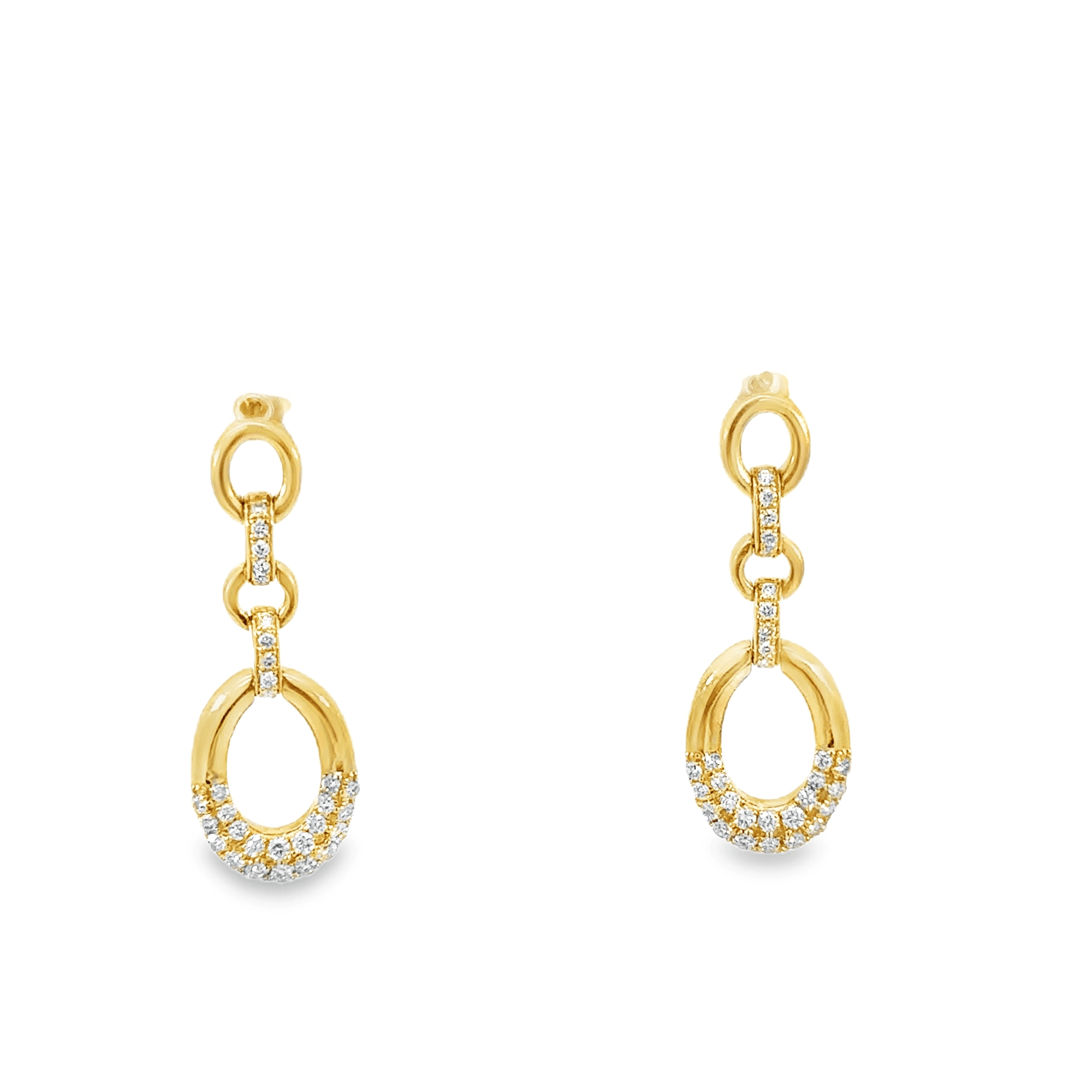 Pave Diamond Dipped Link Earrings