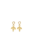 Diamond Leaf Earring Charms with Diamond Loops