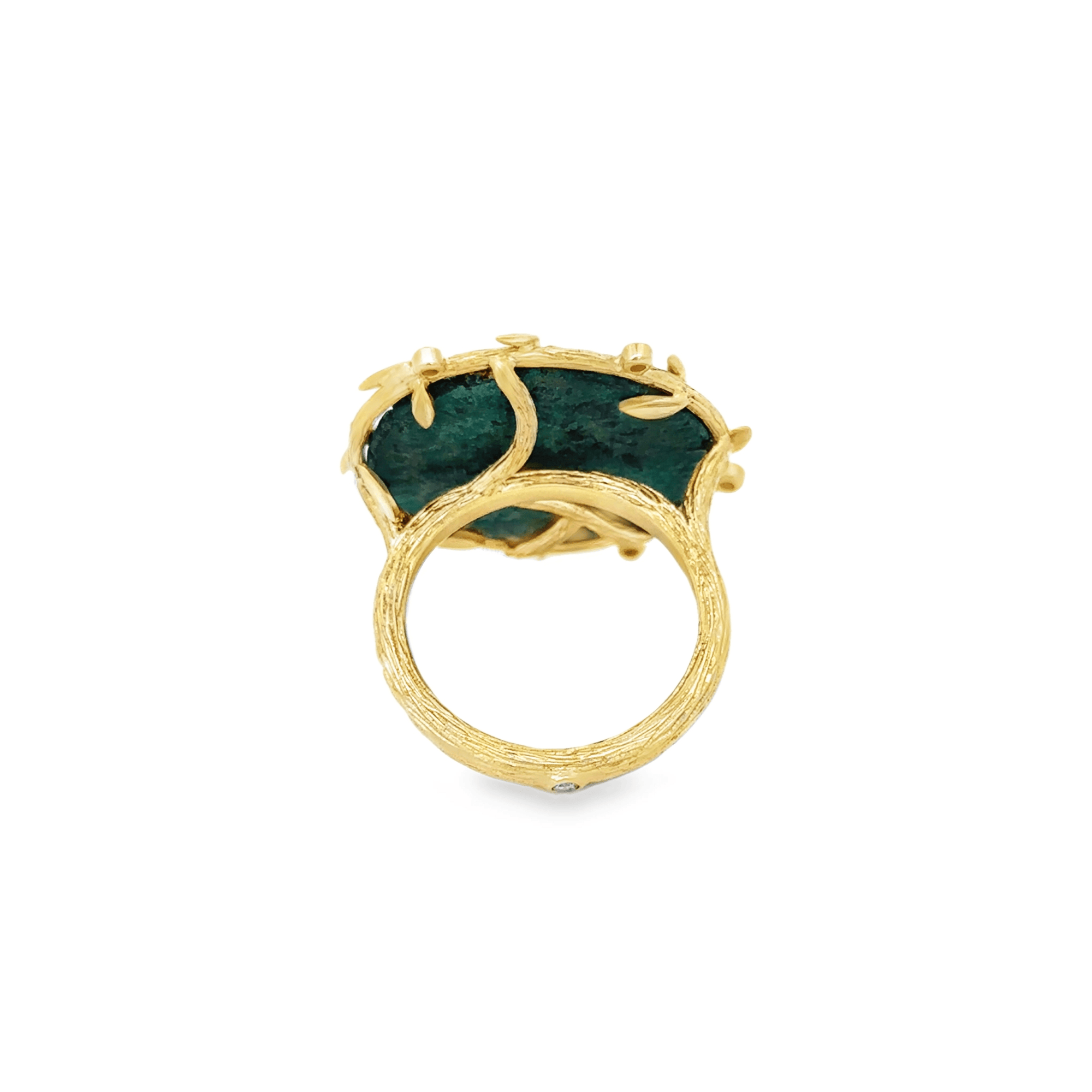 Ancient Roman Coin Leaf and Diamond Ring