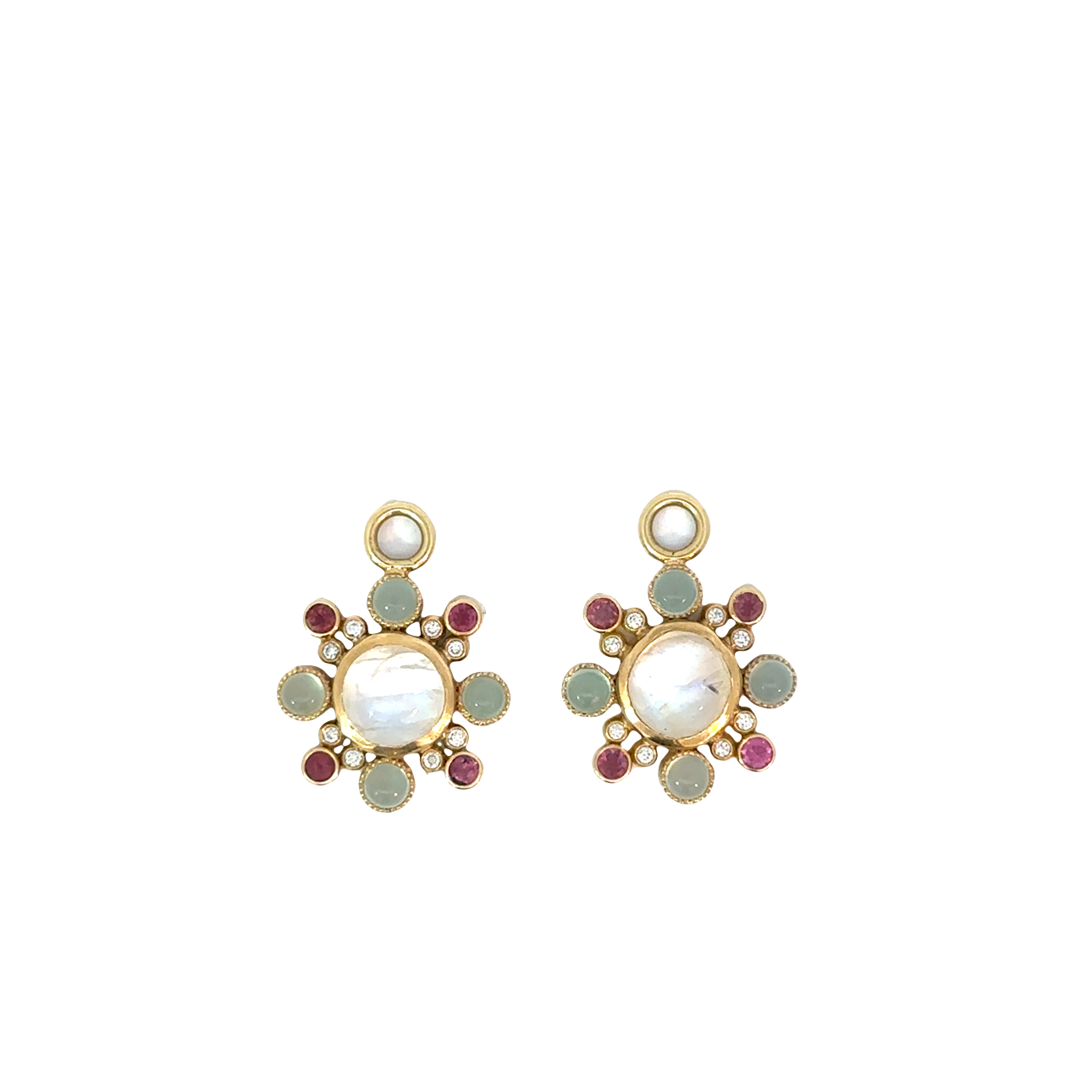 Ruby and Moonstone Earring Charms