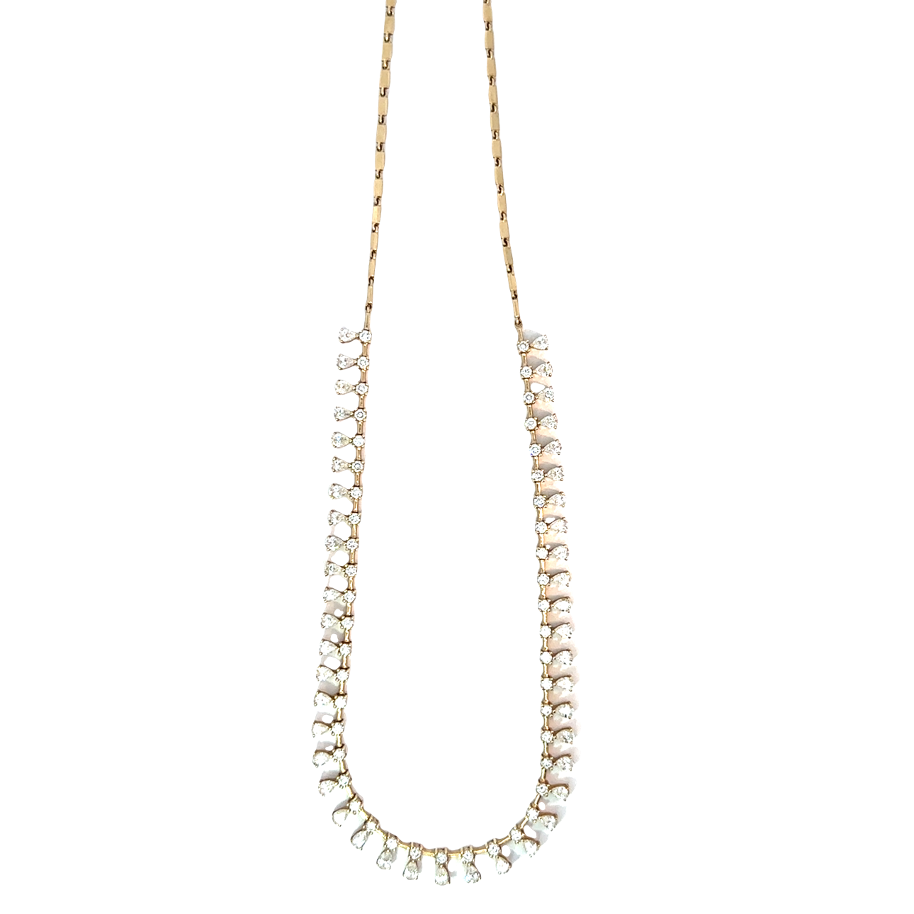 Pear and Brilliant Cut Diamonds Necklace