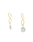 Serpentine Earrings With White Topaz Drop