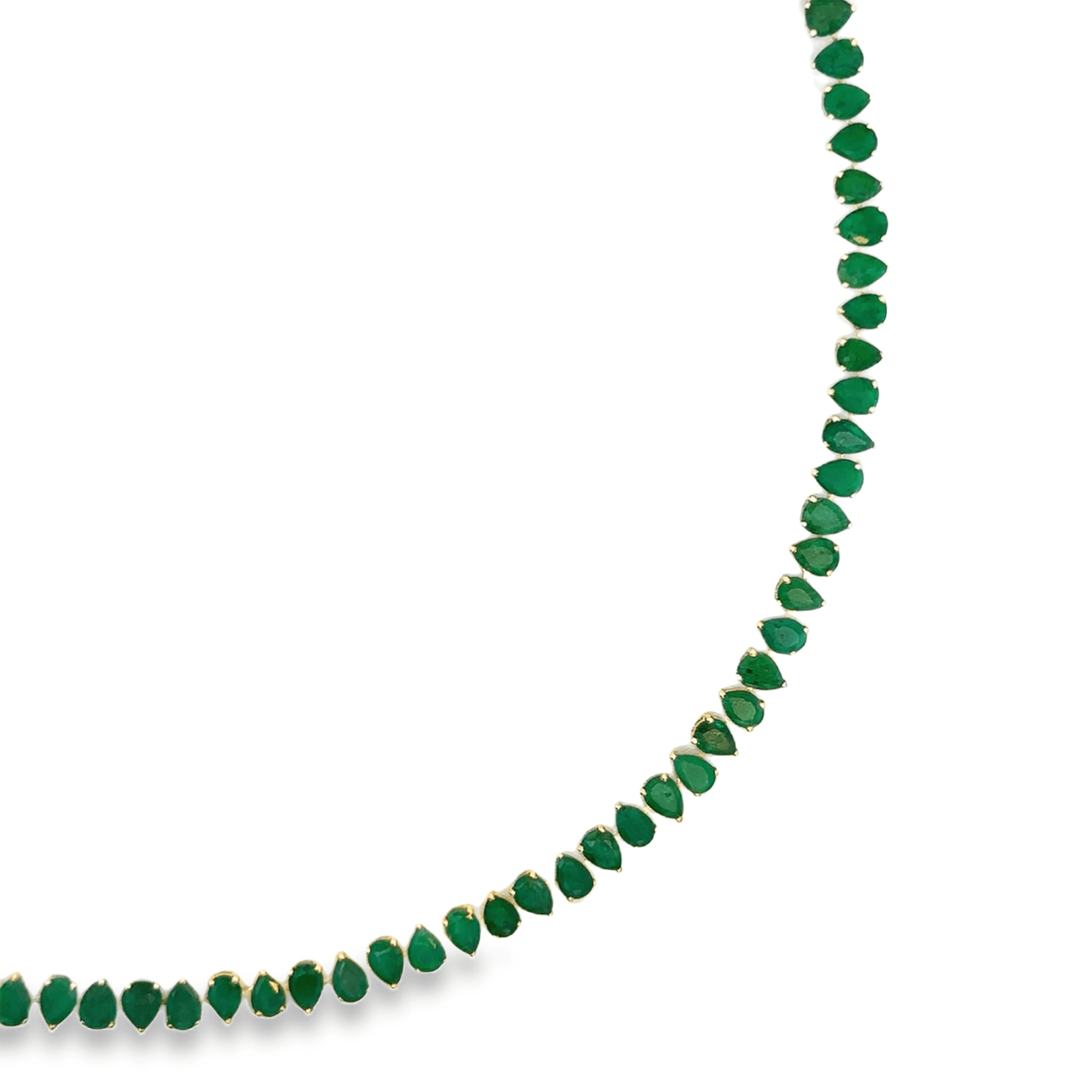 Ophelia Pear Cut Emerald Tennis Necklace