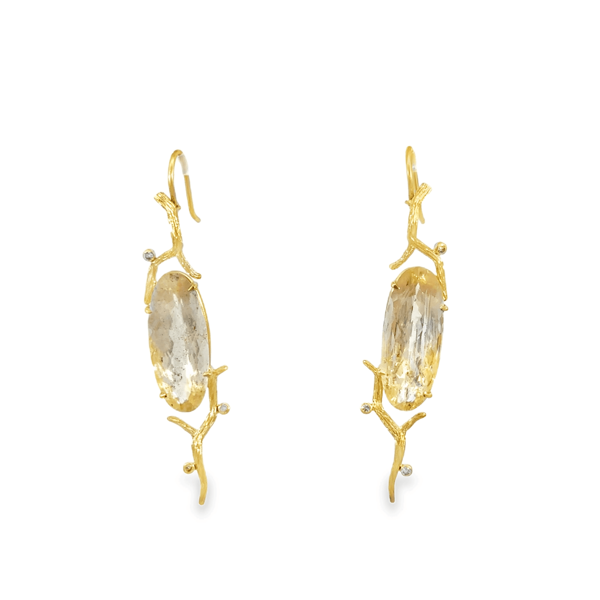 Citrine Fois Bois Earrings