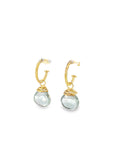 Green Amethyst Spiral Briolette Cap Fois Bois Earring Charms