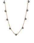The Savannah Necklace (14k Yellow Gold, Diamonds, and Oxidized Sterling Silver)