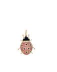 The Lady Luck Pendant (14k Yellow Gold, Ruby, Black Enamel, and Diamonds)