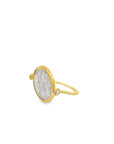 The Jessie Pivot Ring (18k Yellow Gold, Rose cut diamonds, Sterling Silver Roman Coin)