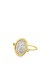 The Jessie Pivot Ring (18k Yellow Gold, Rose cut diamonds, Sterling Silver Roman Coin)