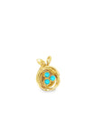 Robins Egg Birds Nest Pendant (18k Yellow Gold and Turquoise)