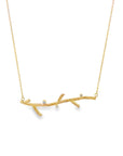 Fois Bois Diamond Branch Pendant Necklace (14k Yellow Gold and Diamonds)