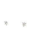 The Steph Stud Earrings (14k White Gold, Pearl, Diamond)