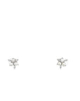 The Steph Stud Earrings (14k White Gold, Pearl, Diamond)