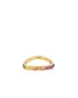 Multi Colored Tourmaline and Emerald Curved Ring
