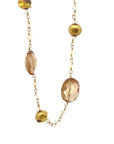 Smoky Quartz Station Necklace in 18k Yellow Gold
