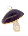 Amethyst Mushroom Pendant with Diamonds (14k Yellow Gold, Diamond, and Amethyst)