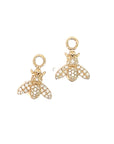 Yellow Gold and Diamond Bee Hoop Earring Charms