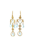 Scroll Blue Topaz Earrings