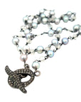 Oxidized Silver and Pearl Necklace